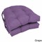 16-inch Solid Twill U-shaped Tufted Chair Cushions (Set of 2) - Grape